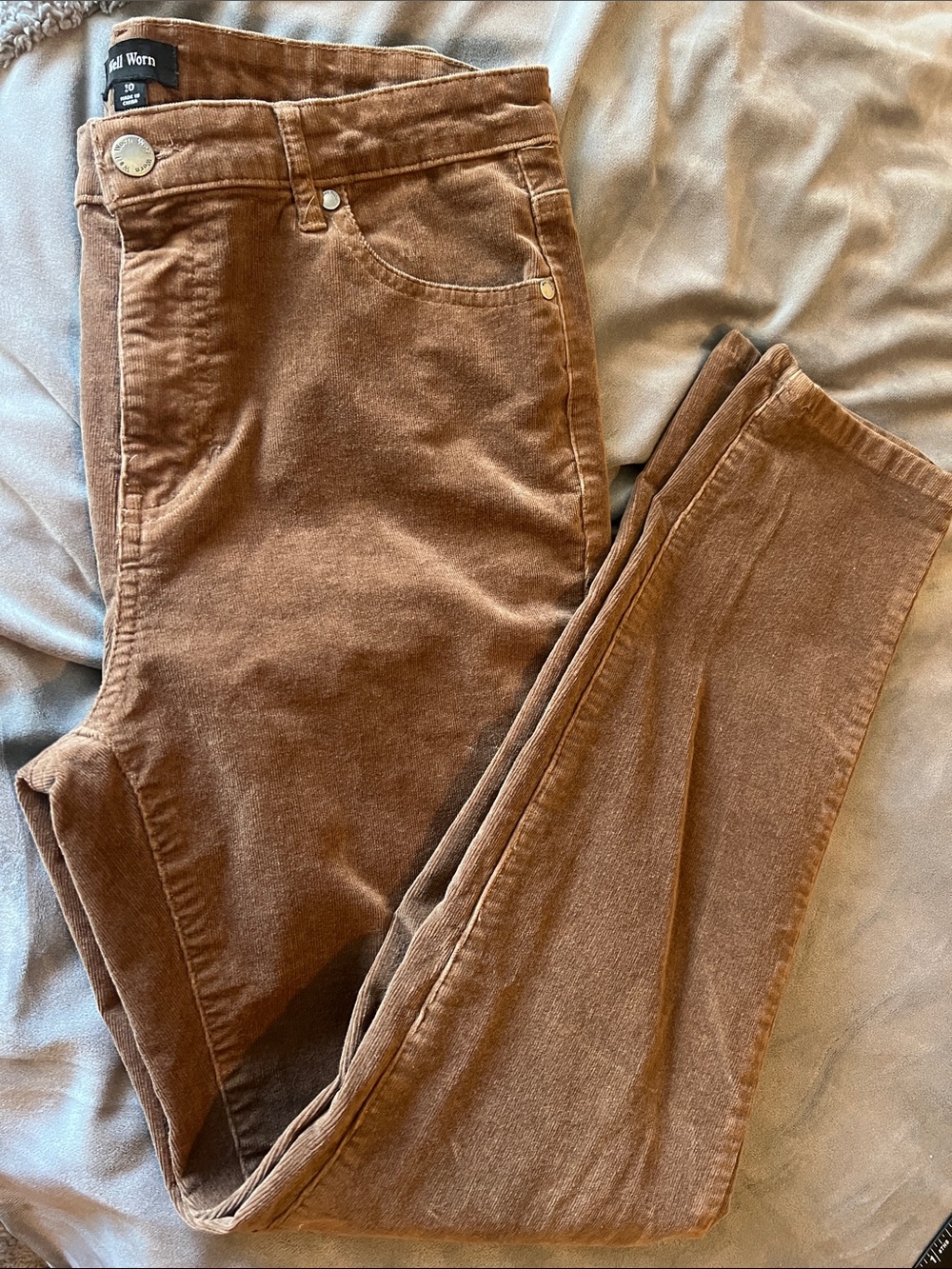Well Worn Skinny Jeans in Brown corduroy